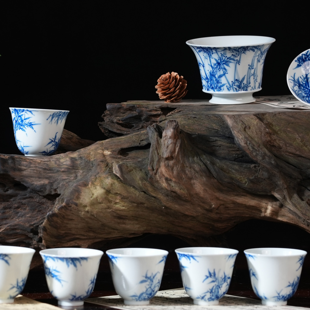 Ceramicpavilion|Bamboo Shadow Gaiwan|Jingdezhen Porcelain