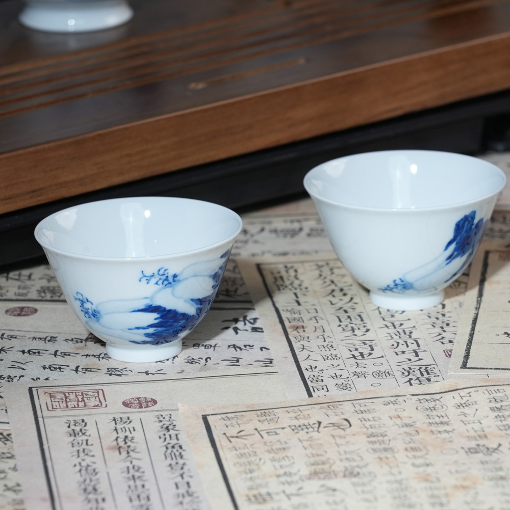 Ceramicpavilion|Wealthy Cabbage Gaiwan|Handmade|Blue and White