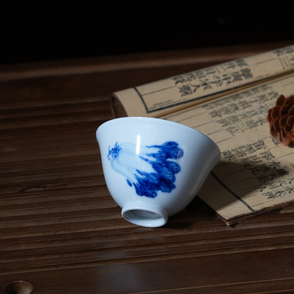 Ceramicpavilion|Wealthy Cabbage Gaiwan|Handmade|Blue and White