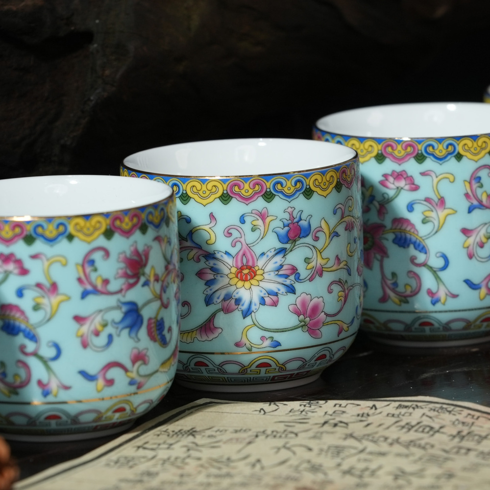 Ceramicpavilion|Pastel Flora|Tea Set|Porcelain|Jingdezhen