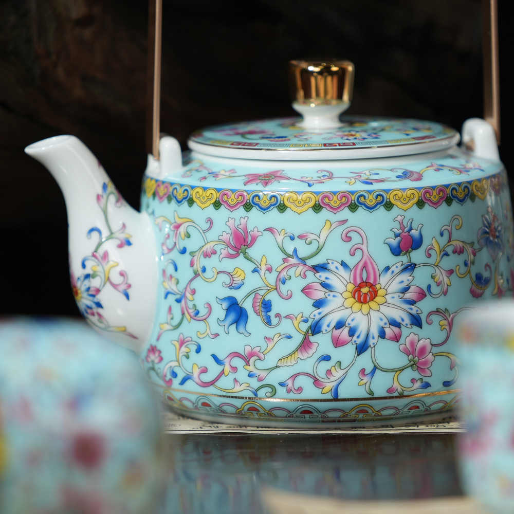 Ceramicpavilion|Pastel Flora|Tea Set|Porcelain|Jingdezhen