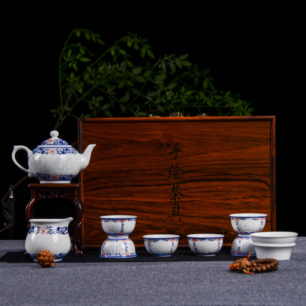 Ceramicpavilion|Treasure Linglong Porcelain Tea Set|Handpainted