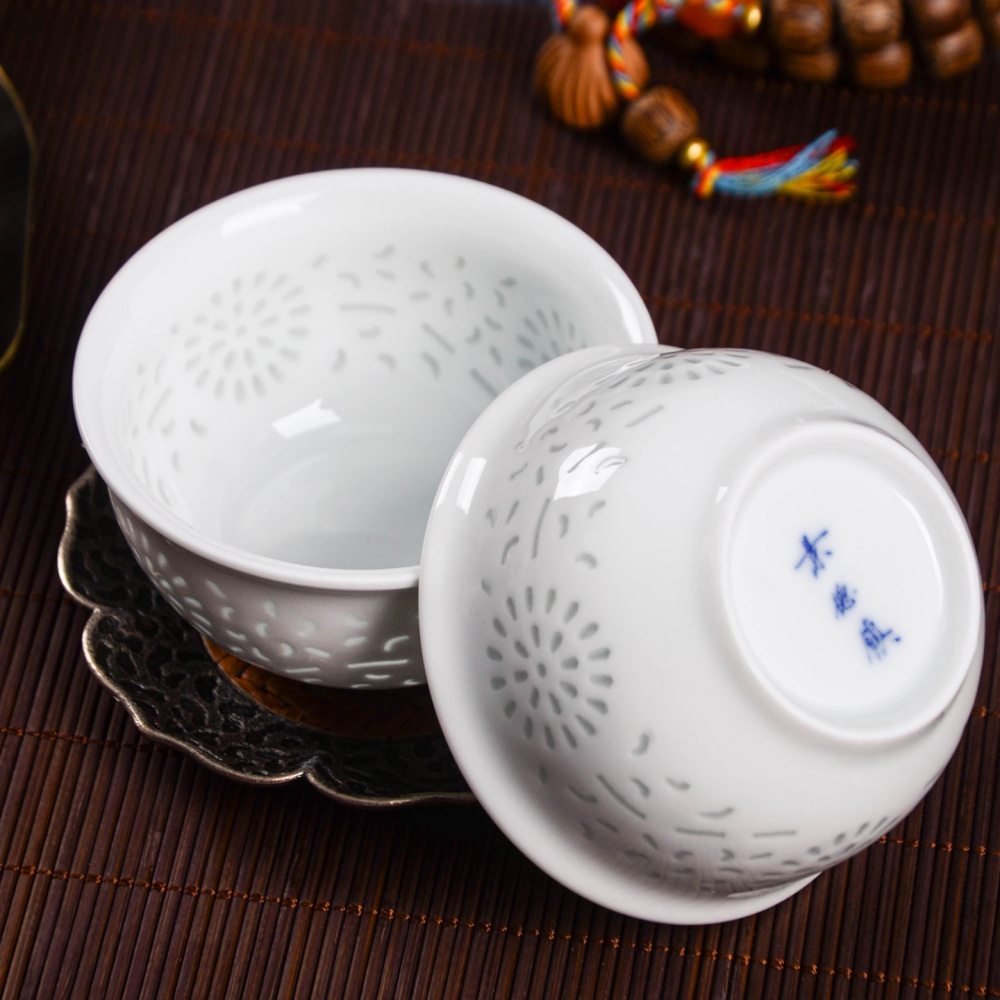 Ceramicpavilion|Celadon Glazed Tea Set with Sun Blossom Pattern