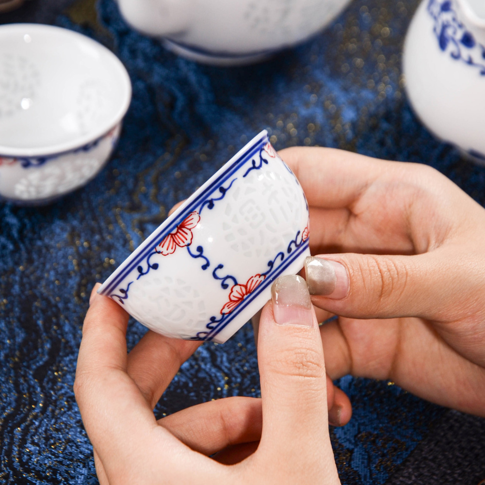 Ceramicpavilion|Treasure Linglong Porcelain Tea Set|Handpainted