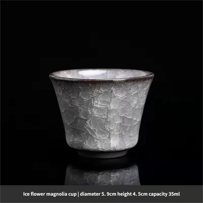 Ceramicpavilion|Jingdezhen Ice Crackle Glaze Teacup – Handcrafted Porcelain Tea Cup with Frosted Texture