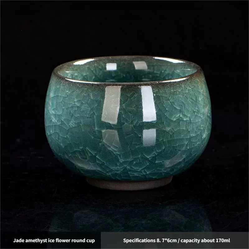 Ceramicpavilion|Jingdezhen Ice Crackle Glaze Teacup – Handcrafted Porcelain Tea Cup with Frosted Texture