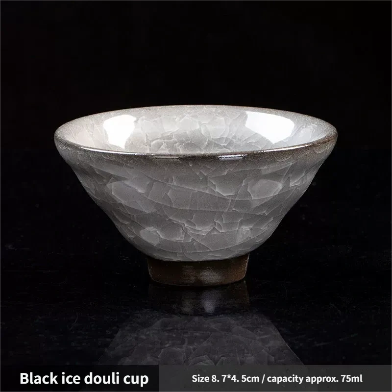 Ceramicpavilion|Jingdezhen Ice Crackle Glaze Teacup – Handcrafted Porcelain Tea Cup with Frosted Texture