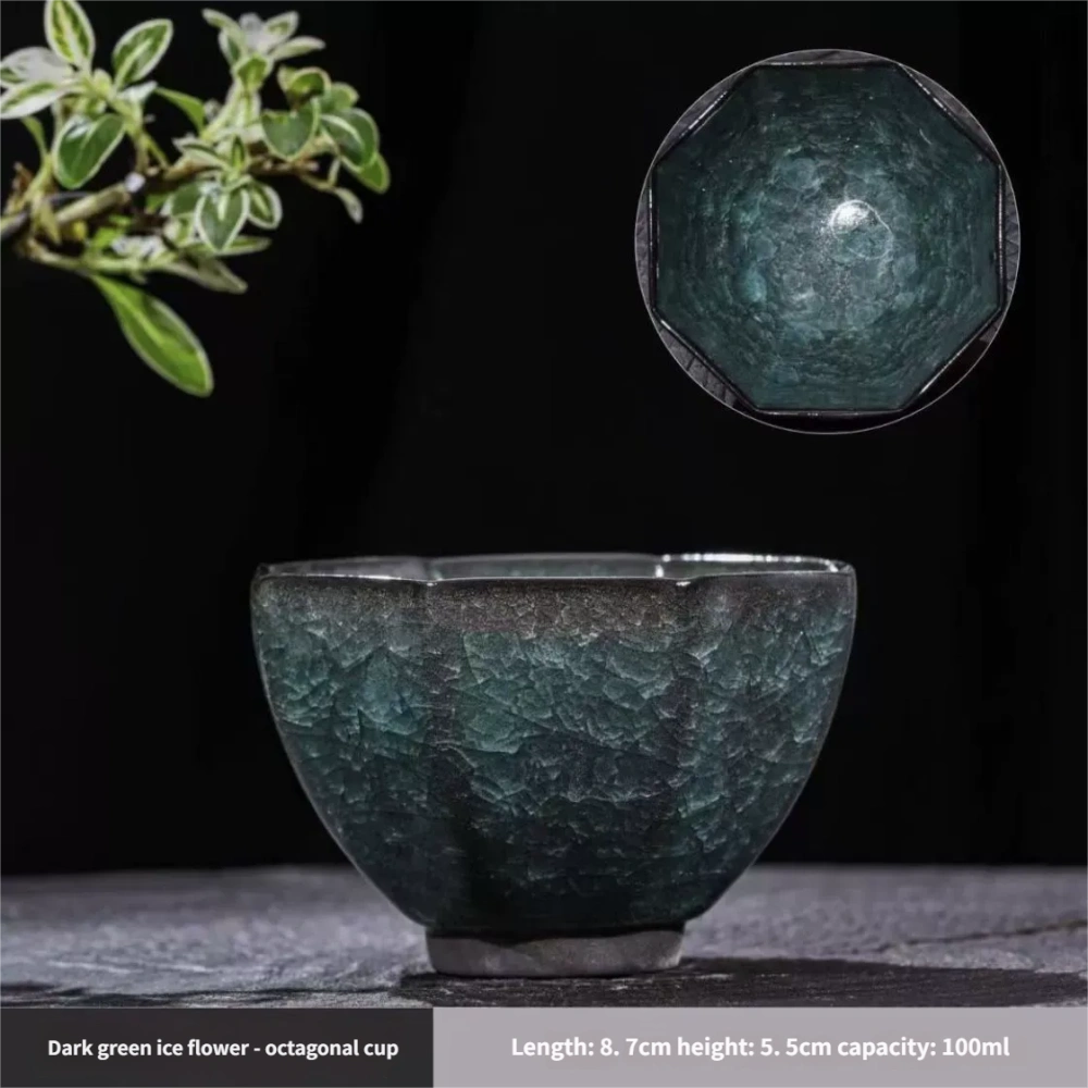 Ceramicpavilion|Jingdezhen Ice Crackle Glaze Teacup – Handcrafted Porcelain Tea Cup with Frosted Texture