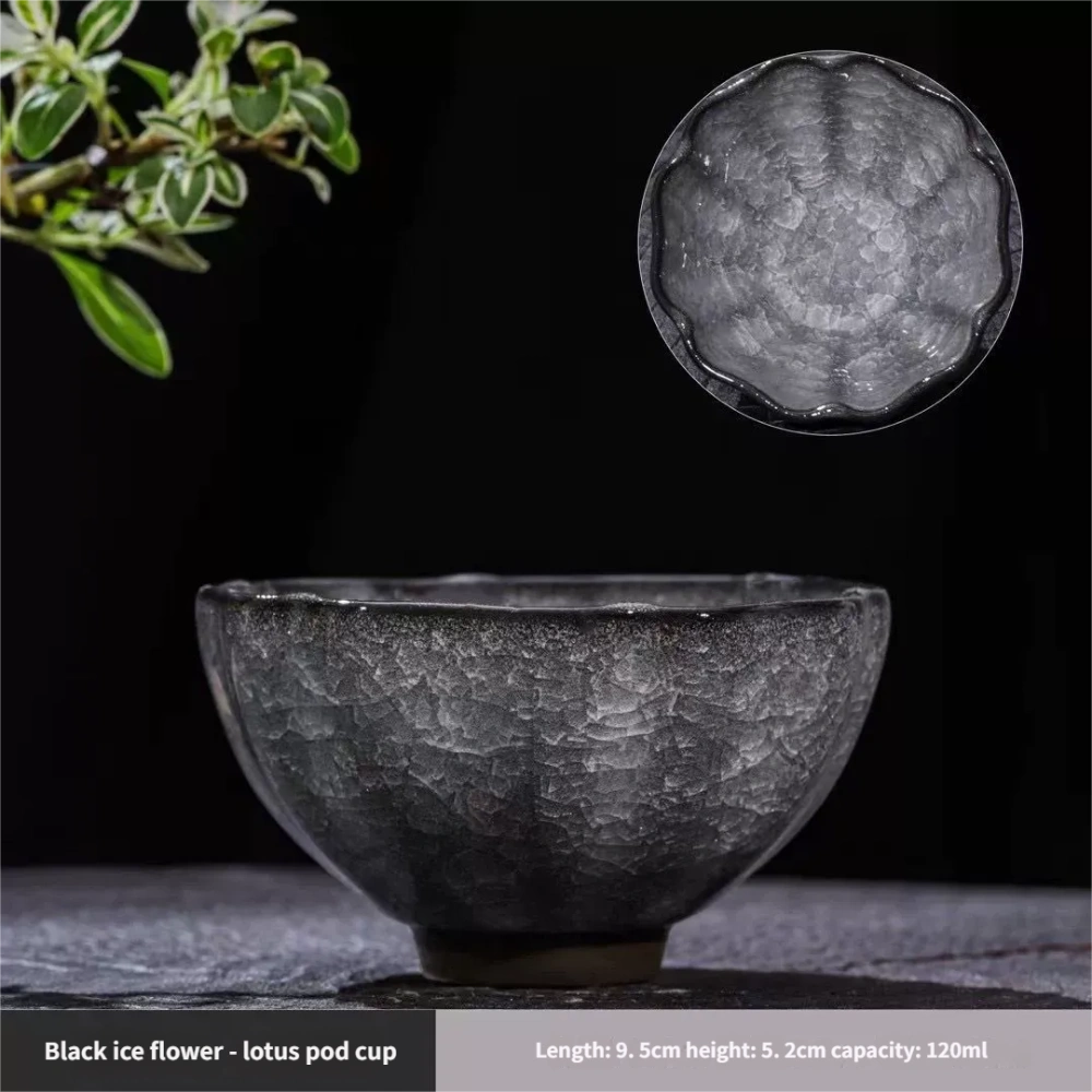 Ceramicpavilion|Jingdezhen Ice Crackle Glaze Teacup – Handcrafted Porcelain Tea Cup with Frosted Texture