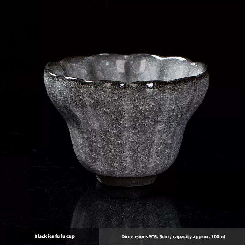 Ceramicpavilion|Jingdezhen Ice Crackle Glaze Teacup – Handcrafted Porcelain Tea Cup with Frosted Texture