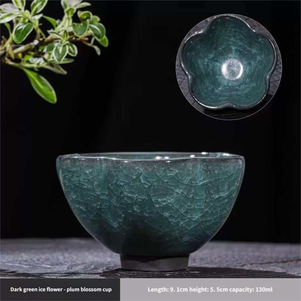 Ceramicpavilion|Jingdezhen Ice Crackle Glaze Teacup – Handcrafted Porcelain Tea Cup with Frosted Texture