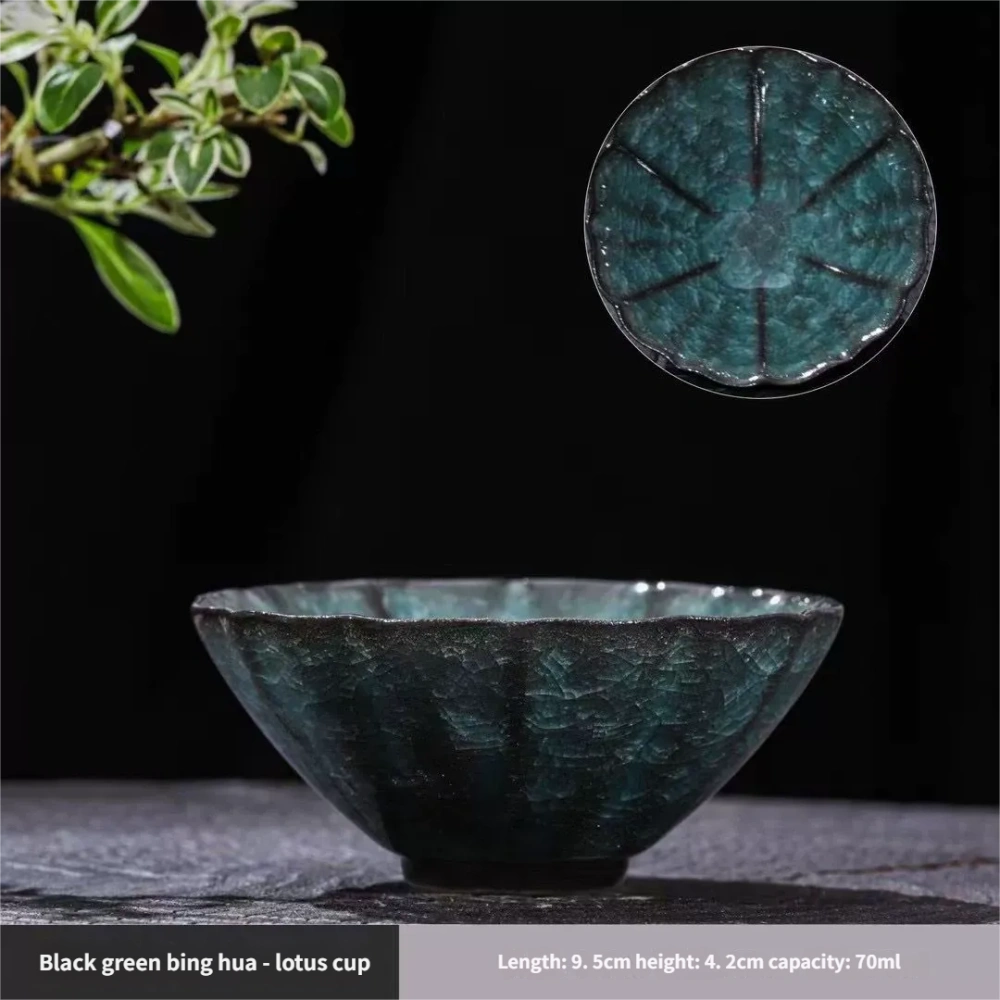 Ceramicpavilion|Jingdezhen Ice Crackle Glaze Teacup – Handcrafted Porcelain Tea Cup with Frosted Texture