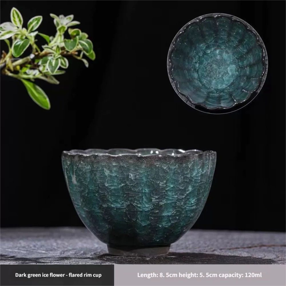 Ceramicpavilion|Jingdezhen Ice Crackle Glaze Teacup – Handcrafted Porcelain Tea Cup with Frosted Texture