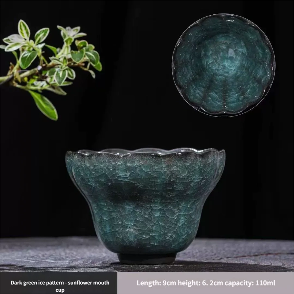 Ceramicpavilion|Jingdezhen Ice Crackle Glaze Teacup – Handcrafted Porcelain Tea Cup with Frosted Texture