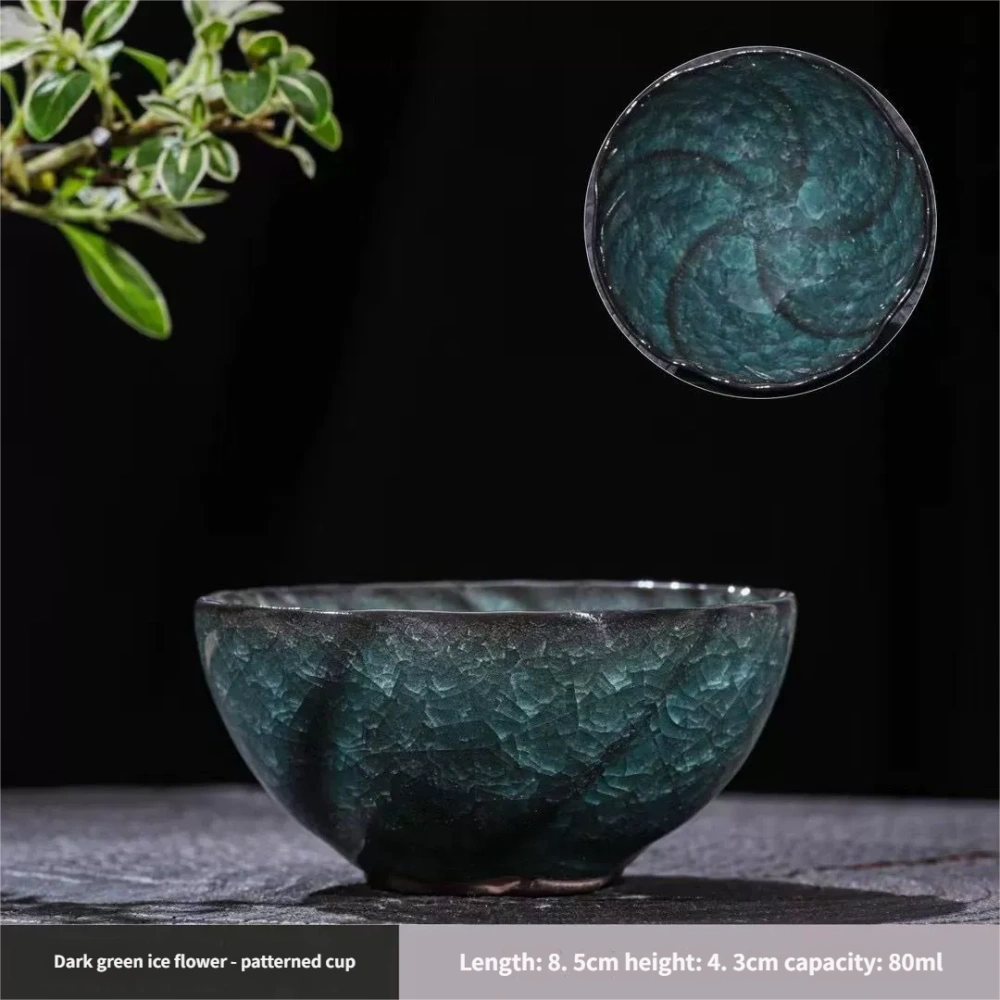 Ceramicpavilion|Jingdezhen Ice Crackle Glaze Teacup – Handcrafted Porcelain Tea Cup with Frosted Texture