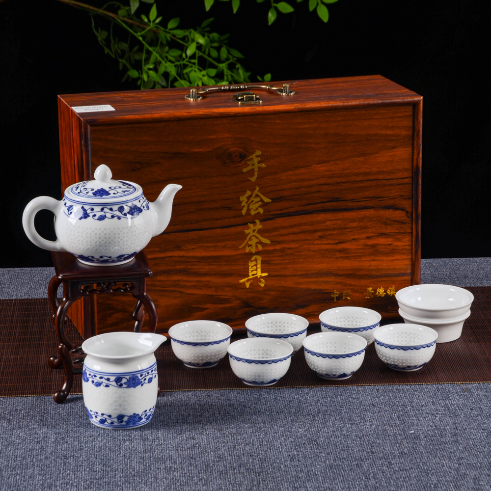 Ceramicpavilion|Window Grilles Scrolling Lotus Tea Set|Porcelain