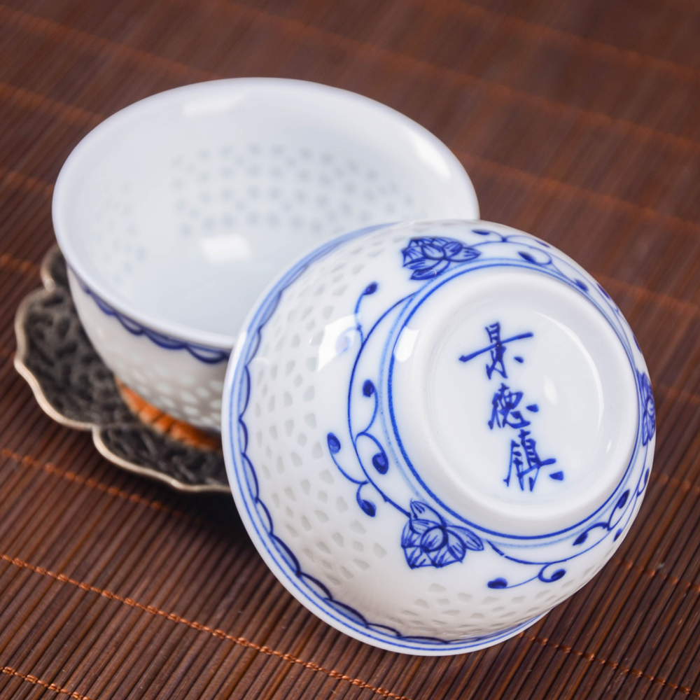 Ceramicpavilion|Window Grilles Scrolling Lotus Tea Set|Porcelain