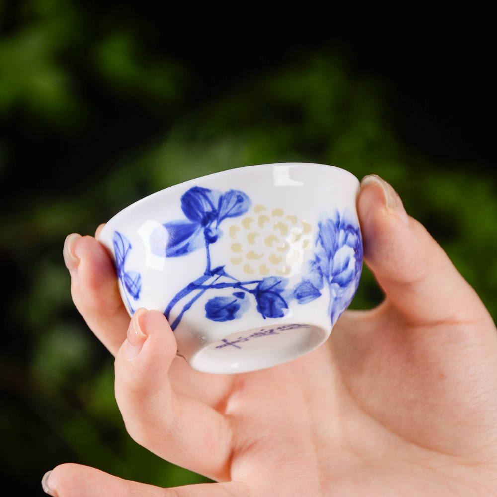 Ceramicpavilion|Peony Linglong Porcelain Tea Set|Handmade