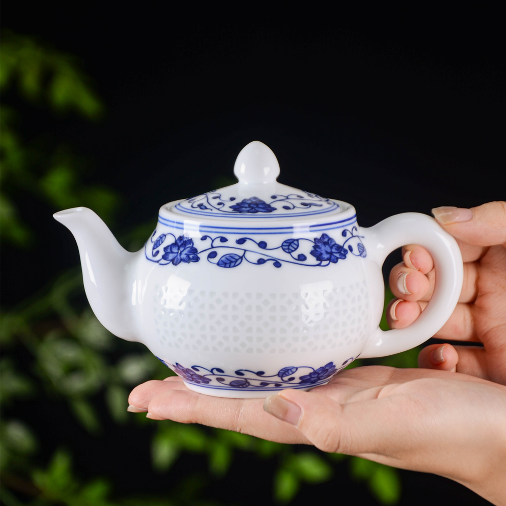 Ceramicpavilion|Window Grilles Scrolling Lotus Tea Set|Porcelain