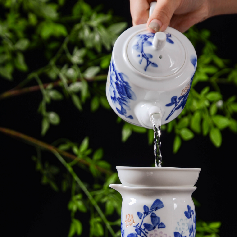 Ceramicpavilion|Peony Linglong Porcelain Tea Set|Handmade