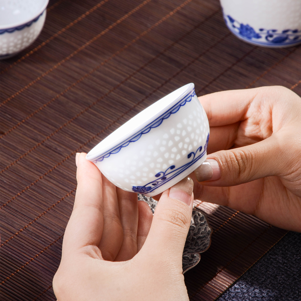 Ceramicpavilion|Window Grilles Scrolling Lotus Tea Set|Porcelain