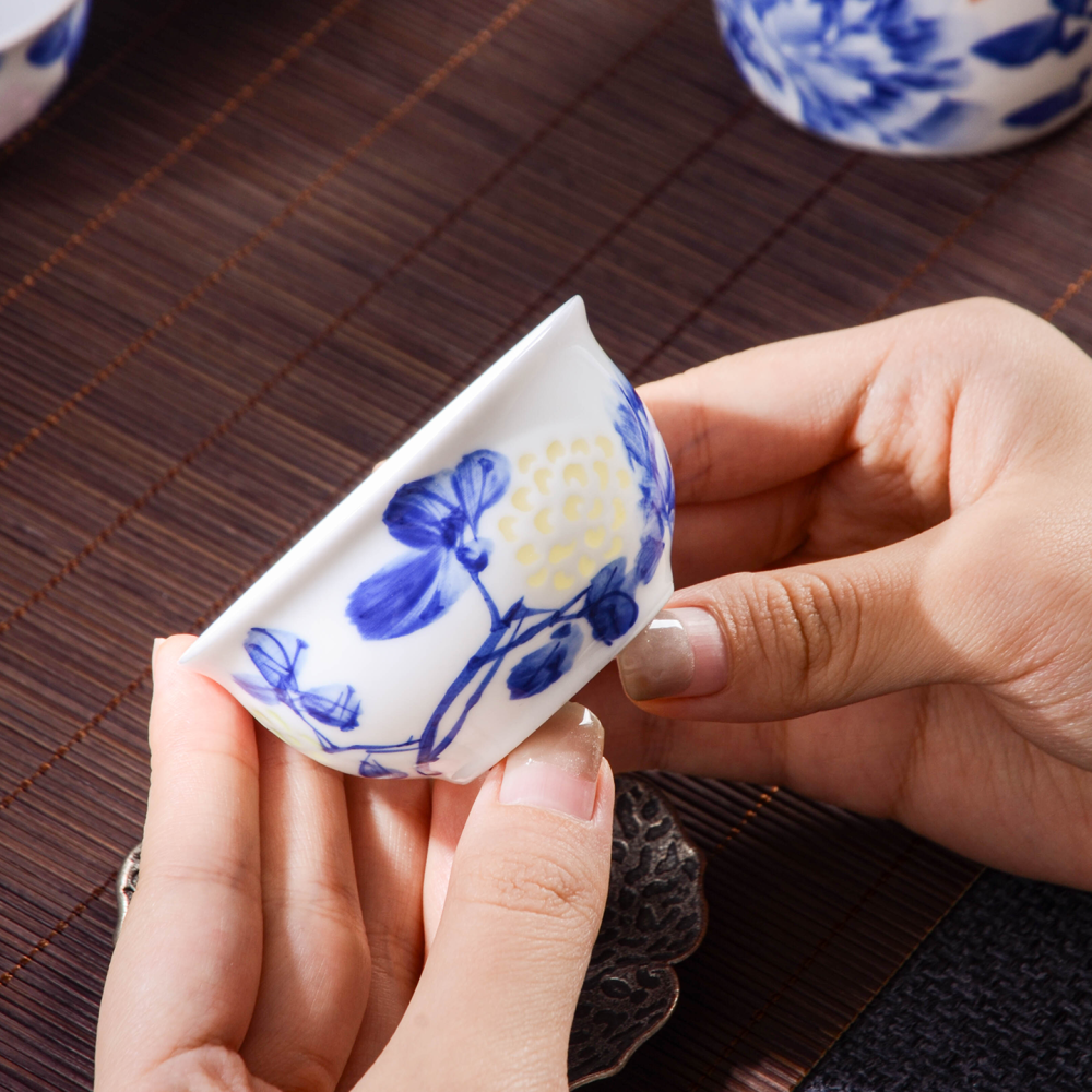 Ceramicpavilion|Peony Linglong Porcelain Tea Set|Handmade