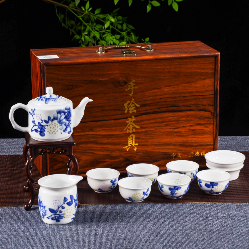 Ceramicpavilion|Peony Linglong Porcelain Tea Set|Handmade
