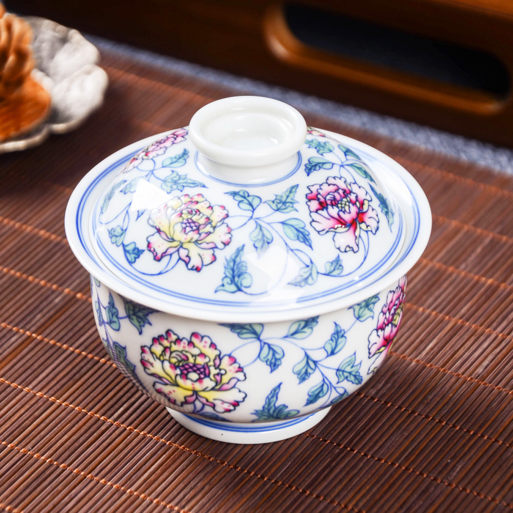 Doucai Peony Gongfu Tea Set