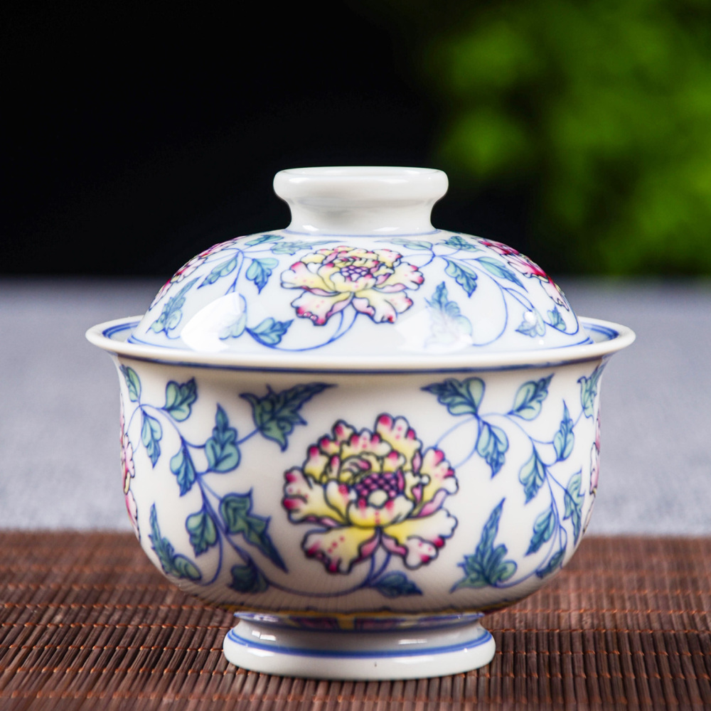 Doucai Peony Gongfu Tea Set