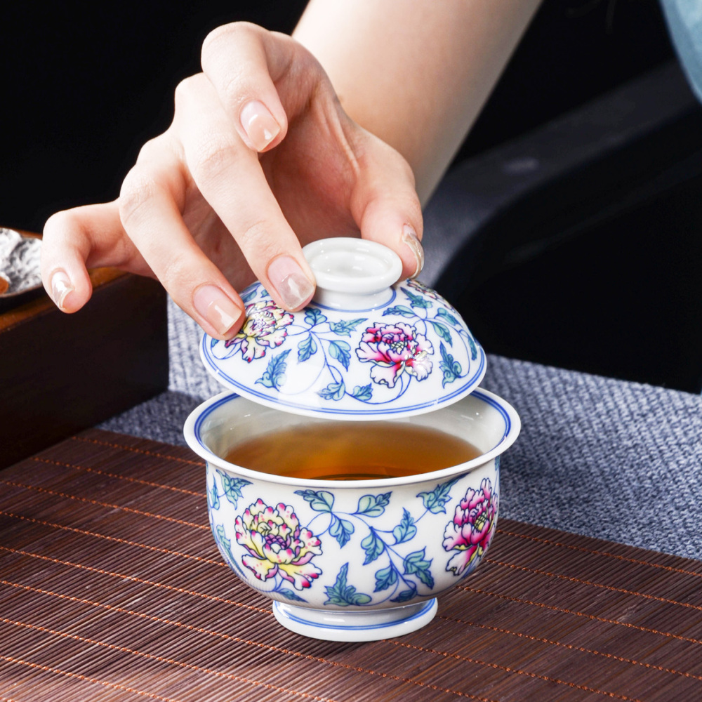Doucai Peony Gongfu Tea Set