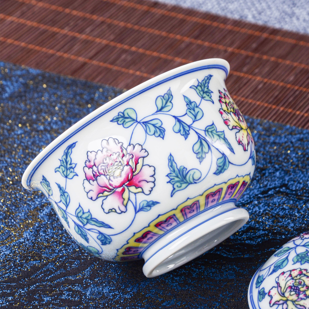 Doucai Peony Gongfu Tea Set