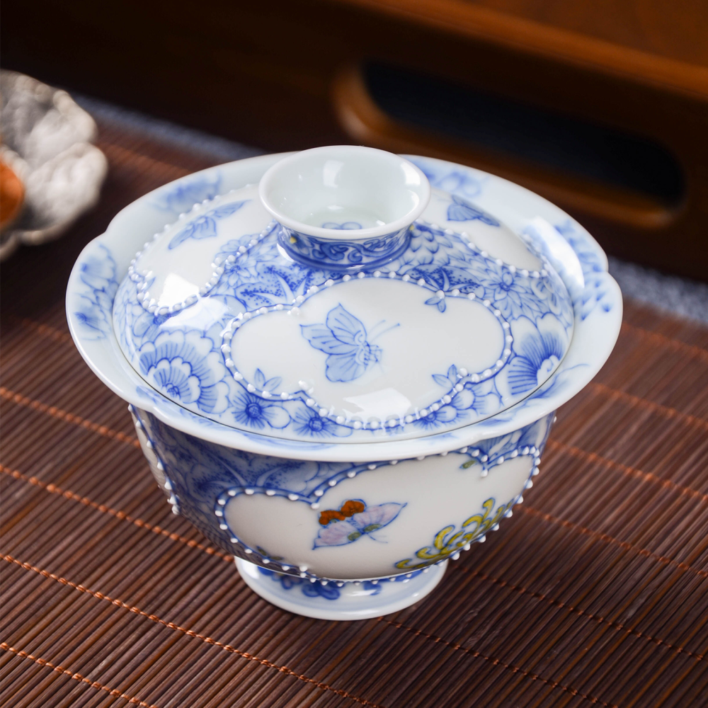 Ceramicpavilion|Openwork Window Butterfly Gaiwan|Handmade