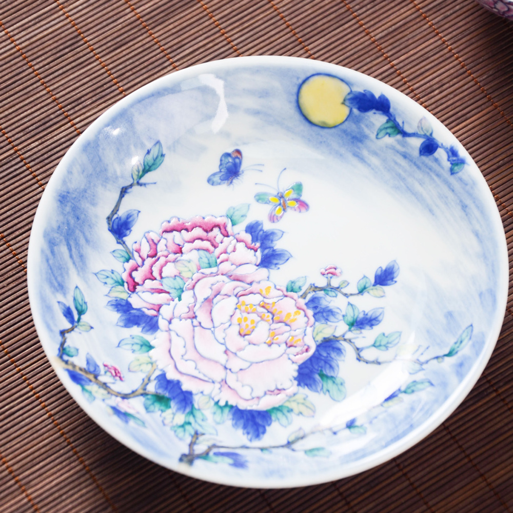 Celadon-patterned Night Scene Peony Gongfu Tea Set