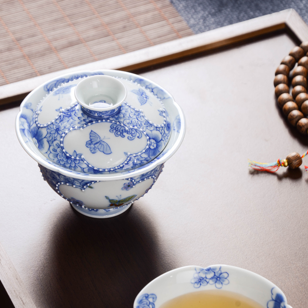 Ceramicpavilion|Openwork Window Butterfly Gaiwan|Handmade