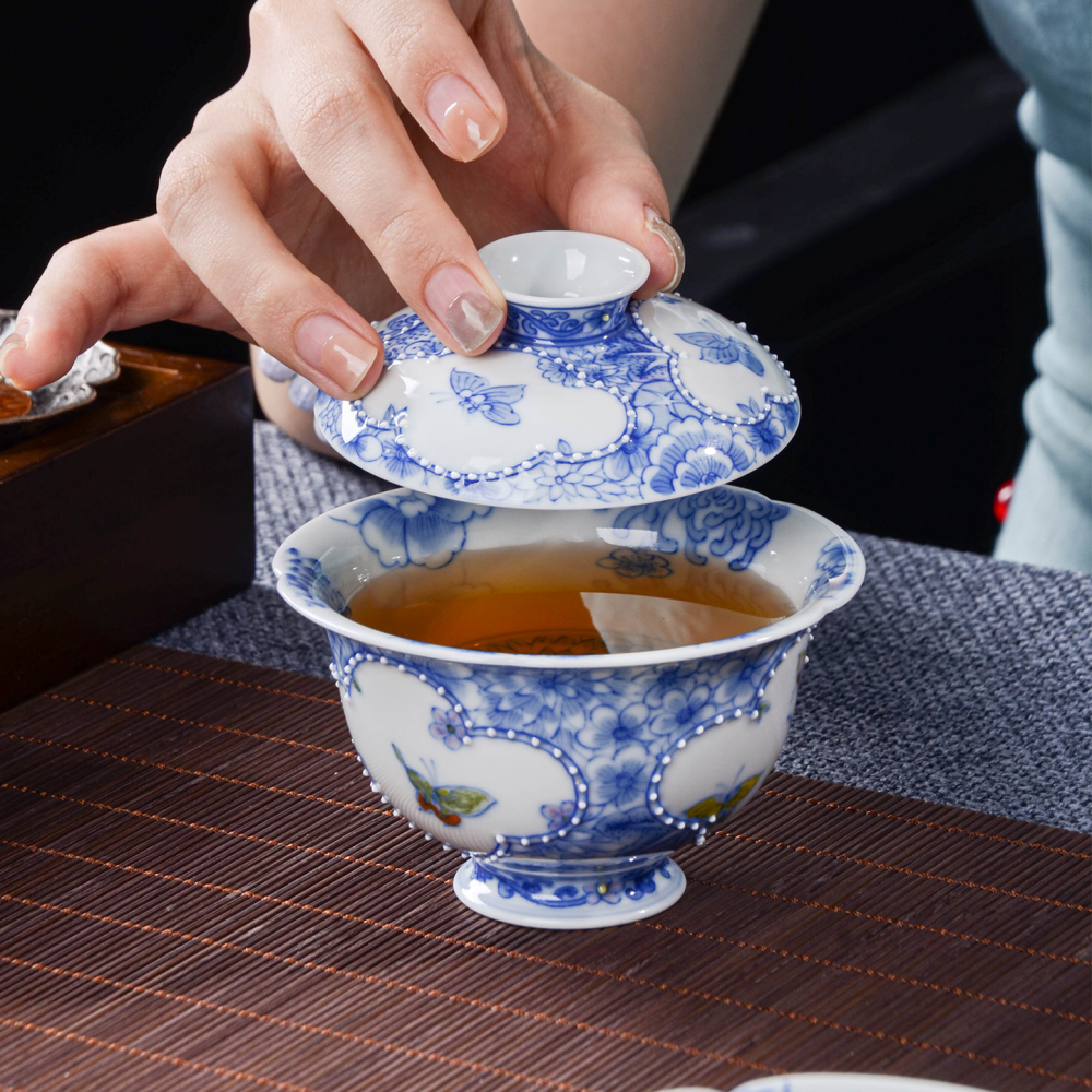 Ceramicpavilion|Openwork Window Butterfly Gaiwan|Handmade