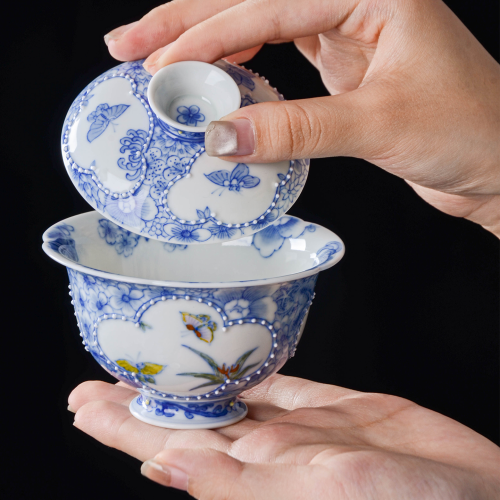 Ceramicpavilion|Openwork Window Butterfly Gaiwan|Handmade
