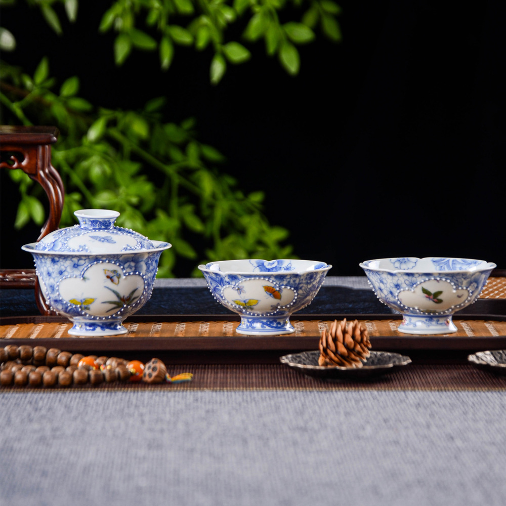 Ceramicpavilion|Openwork Window Butterfly Gaiwan|Handmade