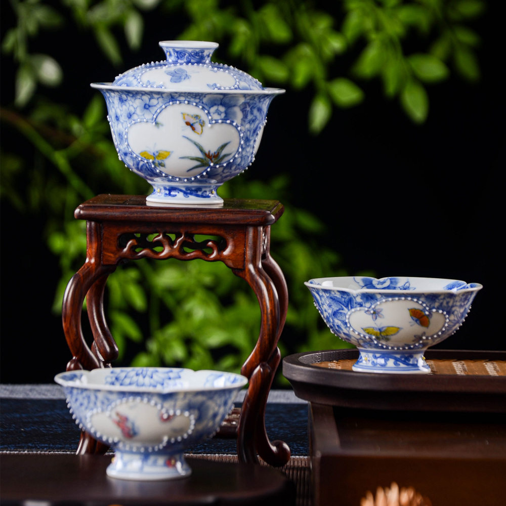 Ceramicpavilion|Openwork Window Butterfly Gaiwan|Handmade