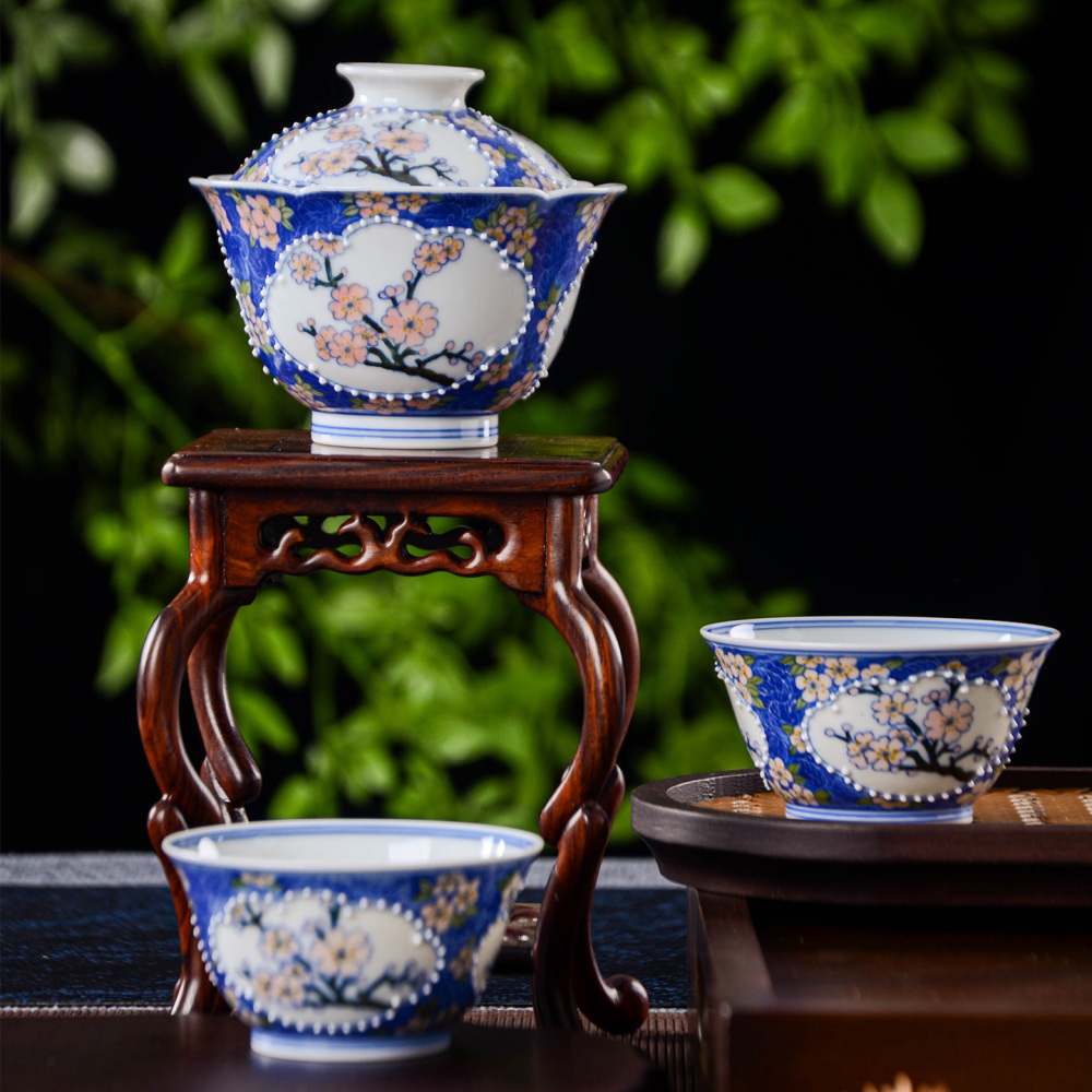 Ceramicpavilion|Openwork Window Plum Blossom Gaiwan|Handmade