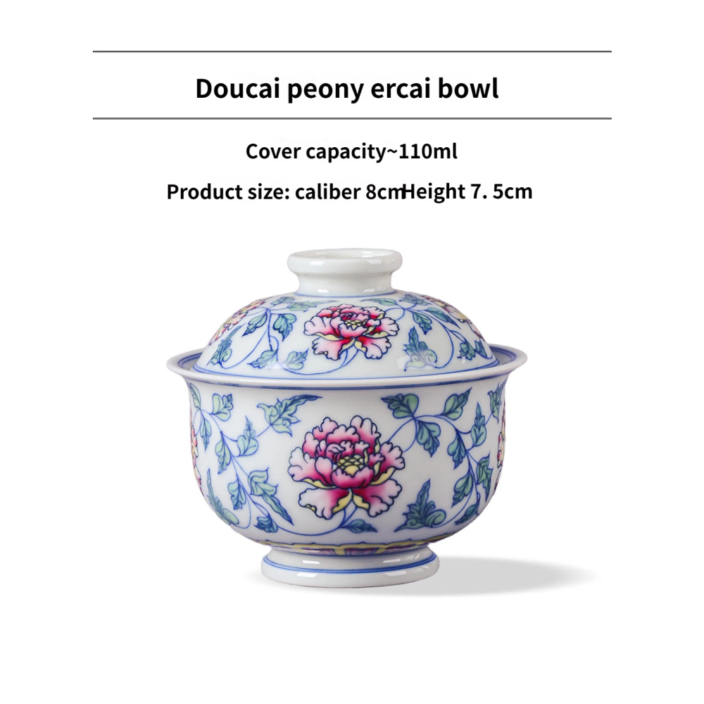 Doucai Peony Gongfu Tea Set