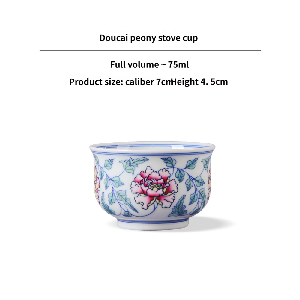 Doucai Peony Gongfu Tea Set
