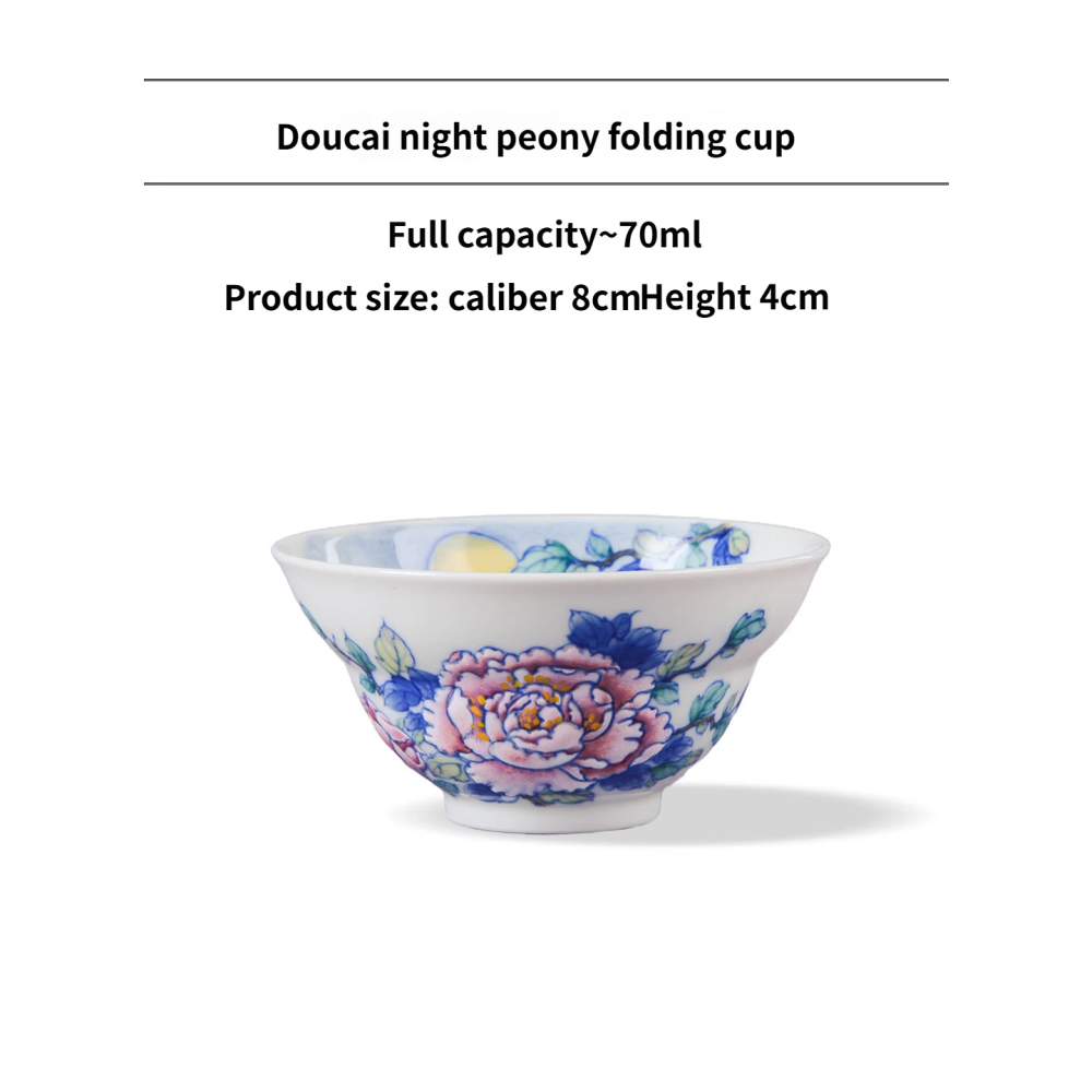 Celadon-patterned Night Scene Peony Gongfu Tea Set
