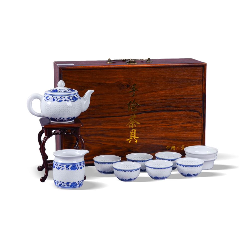 Ceramicpavilion|Window Grilles Scrolling Lotus Tea Set|Porcelain