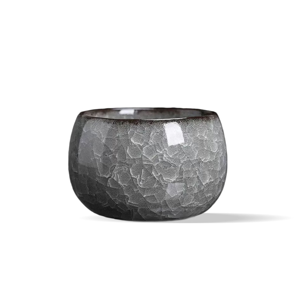 Ceramicpavilion|Jingdezhen Ice Crackle Glaze Teacup – Handcrafted Porcelain Tea Cup with Frosted Texture