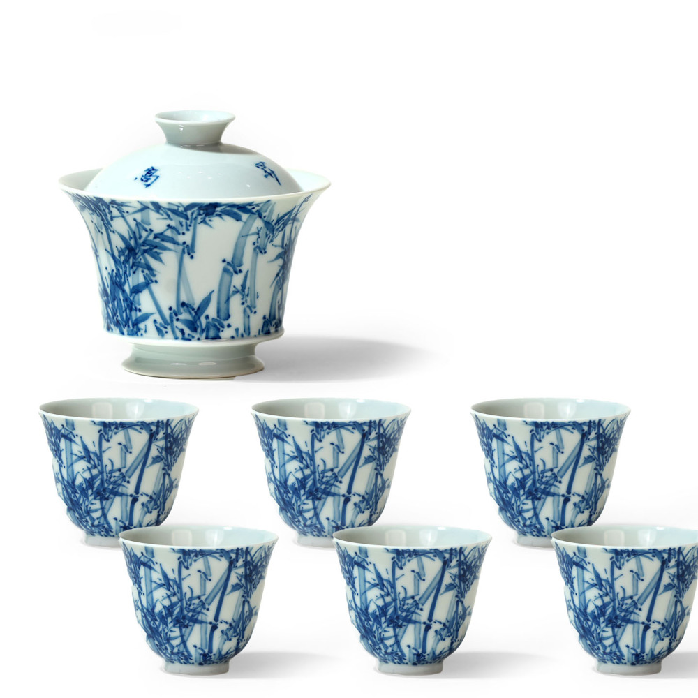 Ceramicpavilion|Bamboo Shadow Gaiwan|Jingdezhen Porcelain