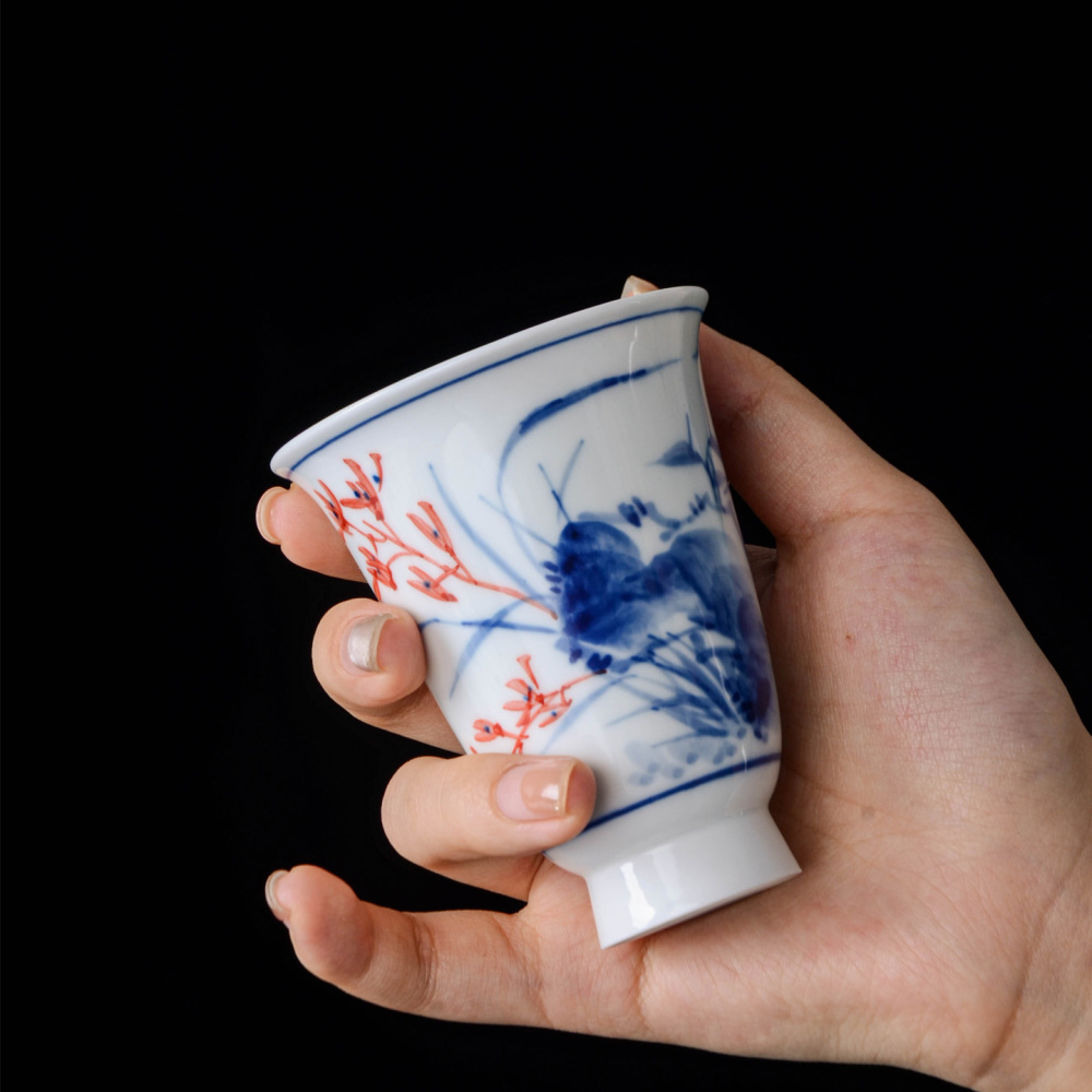 Ceramicpavilion|Orchid Serenity Gaiwan|Hand-painted|Ceramic