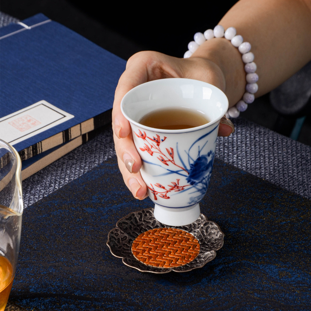 Ceramicpavilion|Orchid Serenity Gaiwan|Hand-painted|Ceramic