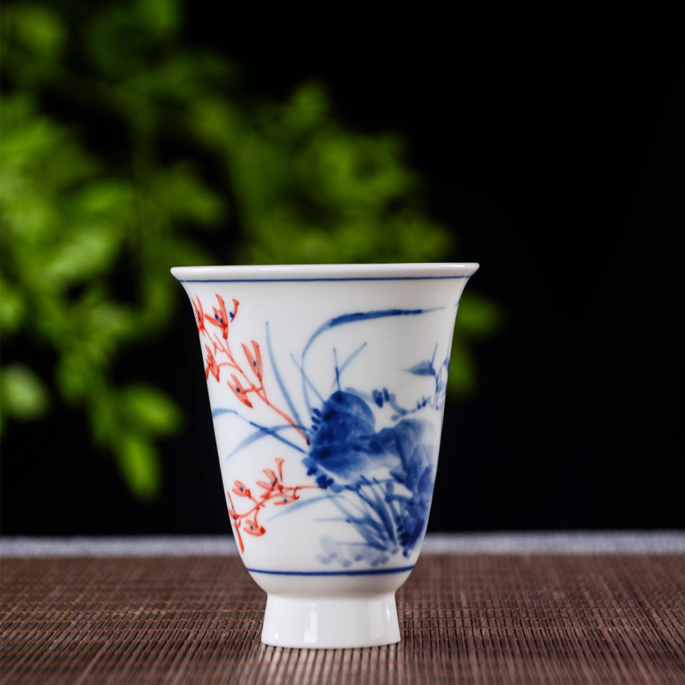 Ceramicpavilion|Orchid Serenity Gaiwan|Hand-painted|Ceramic