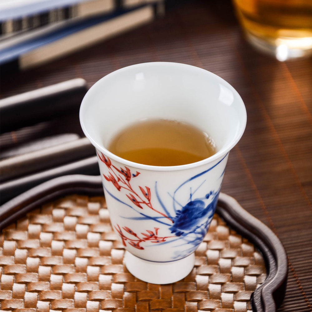 Ceramicpavilion|Orchid Serenity Gaiwan|Hand-painted|Ceramic