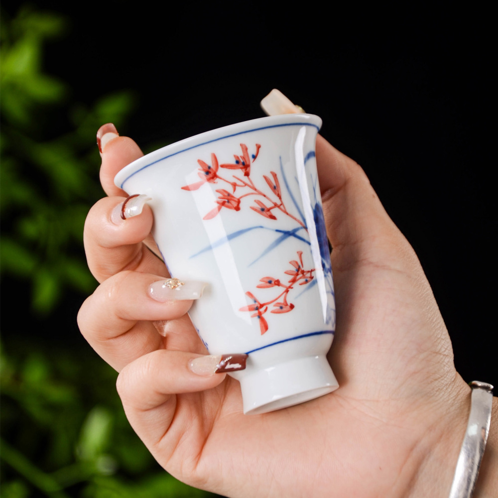 Ceramicpavilion|Orchid Serenity Gaiwan|Hand-painted|Ceramic